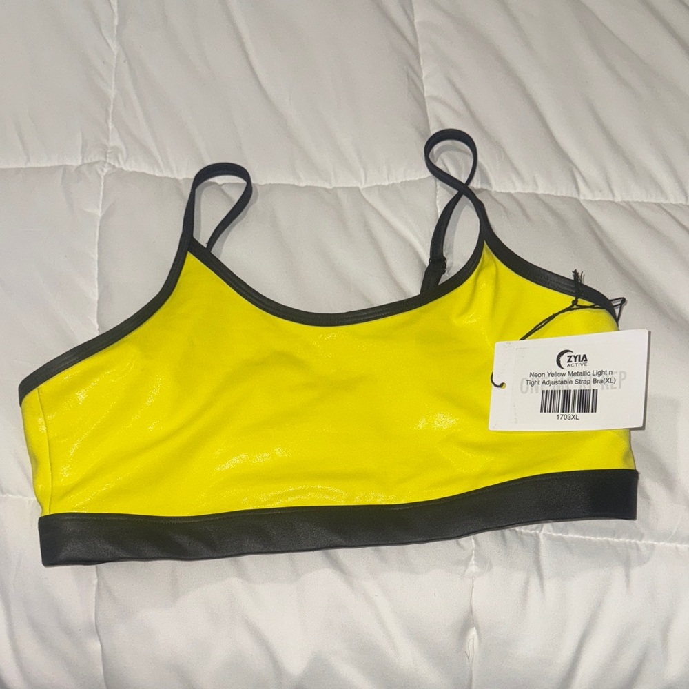 ZYIA Yellow and Black Sports Bra